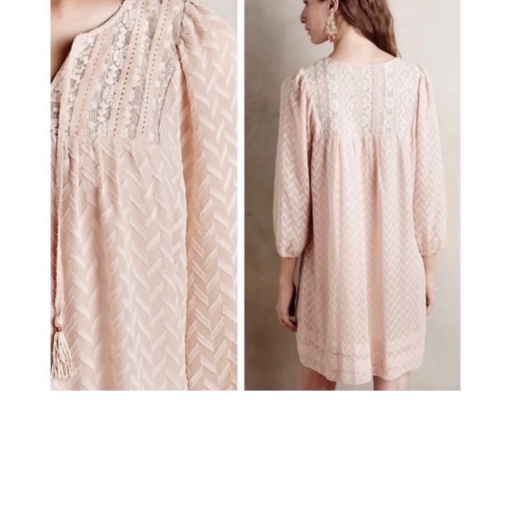 Anthropologie One September Anwen Peasant Dress L Blush